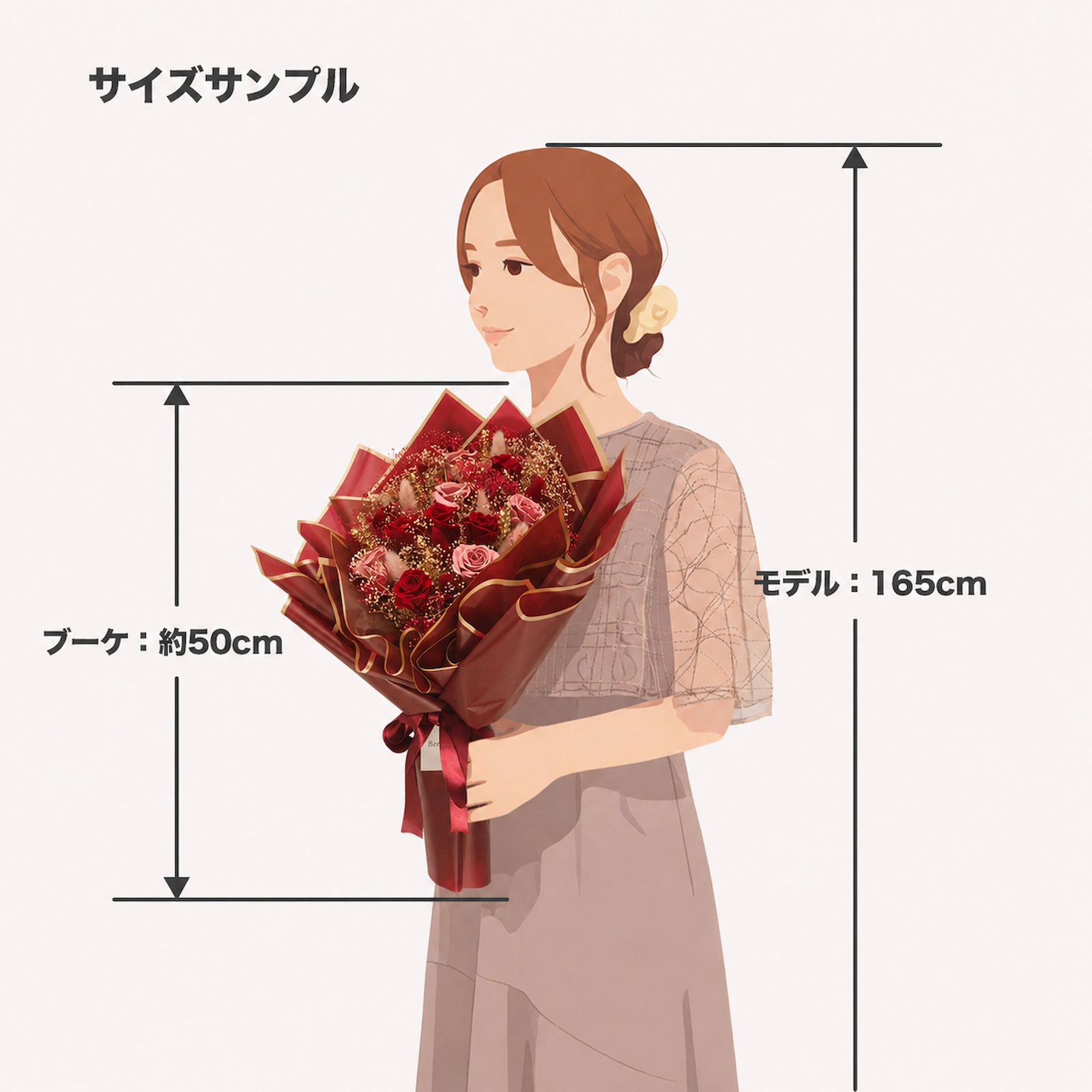 Rosé｜赤とくすみピンクの華やかなプロポーズブーケ｜Bergamo