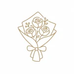 Bergamoのブーケを表した線画アイコン