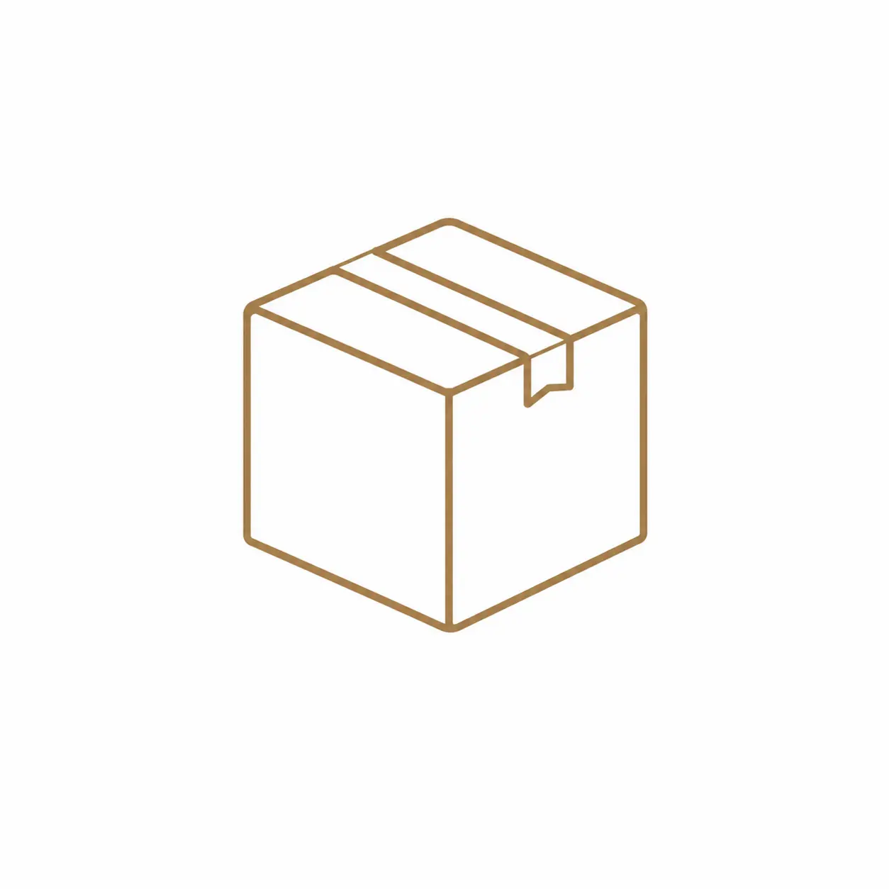 専用箱と固定構造を表す段ボール箱のアイコン