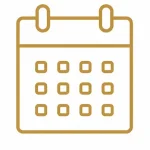 プリザーブドフラワーを事前に準備できることを示すカレンダーのアイコン
