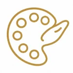 豊富なカラーからブーケを選べることを示すパレットのアイコン