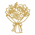 Bergamoのプリザーブドフラワーブーケを表した線画アイコン