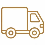 発送を示すミニマルな配送トラックアイコン