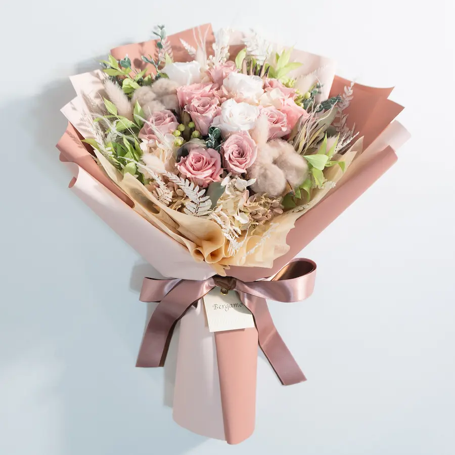 Mauve Pink くすみピンクを重ねた花束